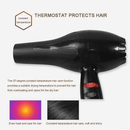 Wukusy 13025 professional multi-purpose salon hair dryer with 2 speed settings and 1800W power for women and men.