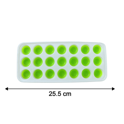 21 Grid Plastic Round Pop Ice Cube Tray With Lid (1 Pc)