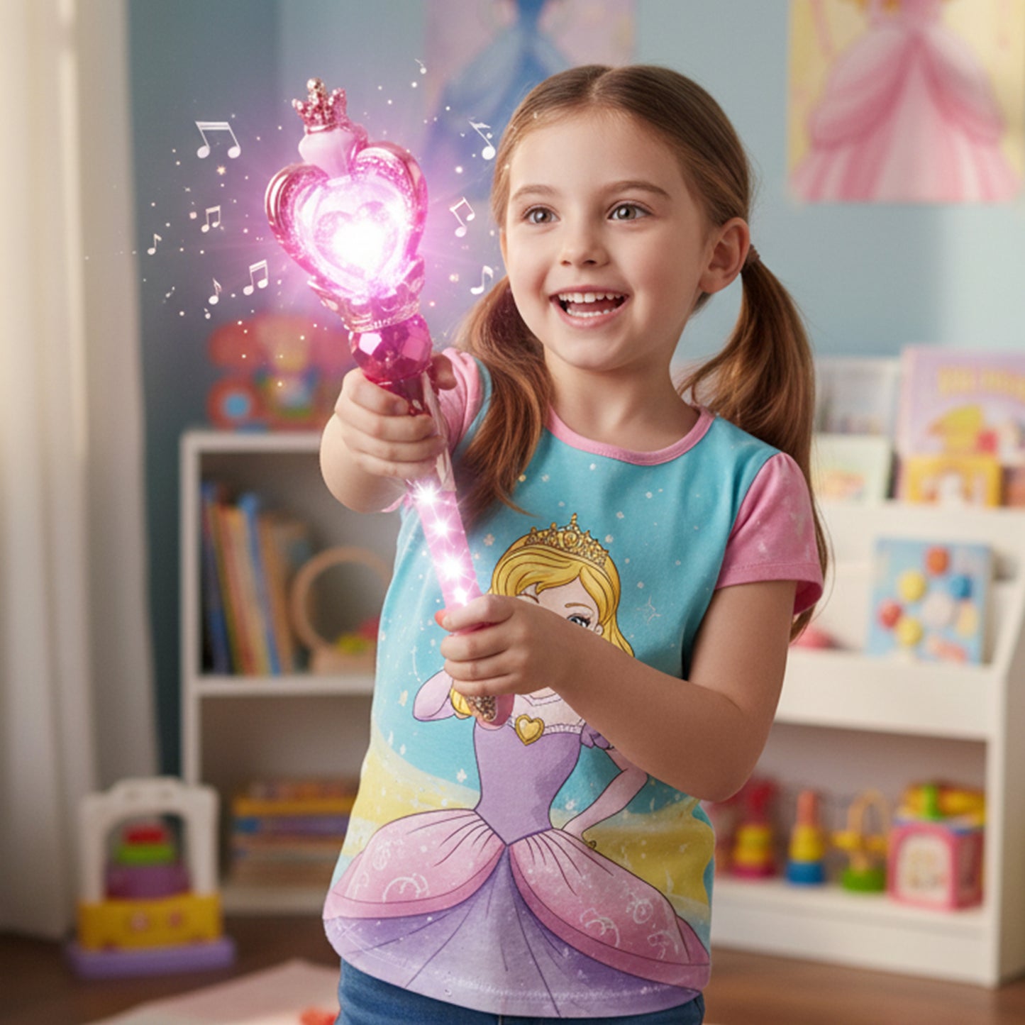 Princess Magic Light Wand Toy For Kids (1 Pc Battery Not Included)