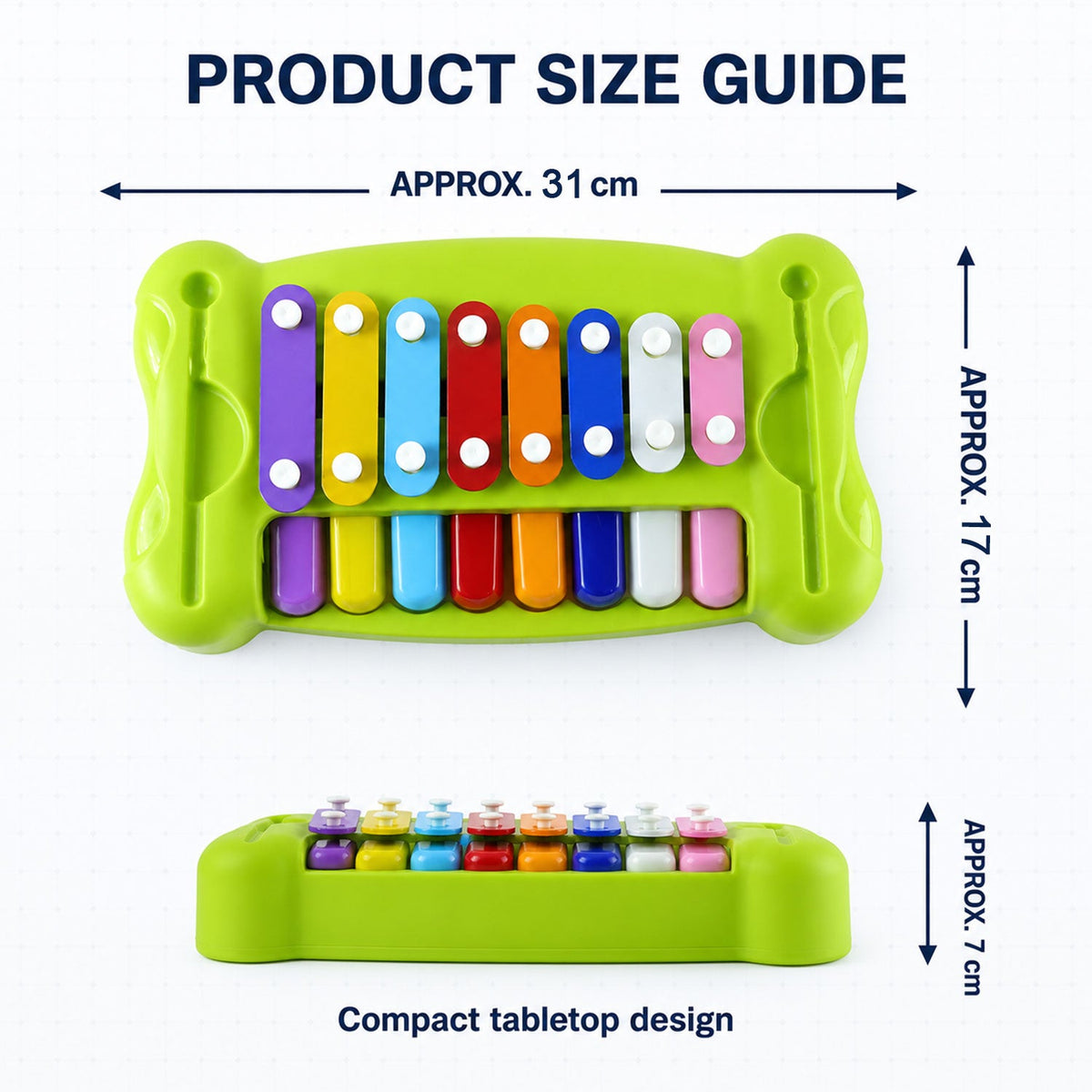 Kids Piano Xylophone Musical Toy With Keyboard And Mallets For Creative Learning