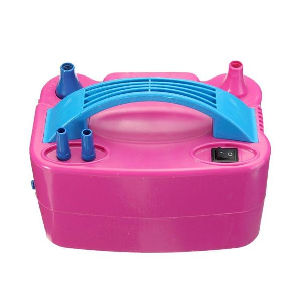 Wukusy 1599 portable electric balloon blower pump with dual nozzles, compact power inflator for balloons and crafts.