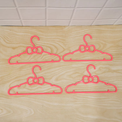 Kids Plastic Clothes Hangers Set Of 4 Cute Bow Design Baby Wardrobe (4 Pc Set)