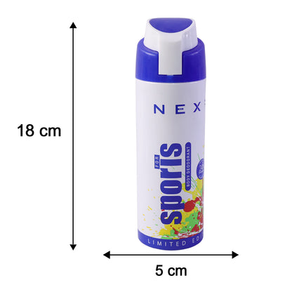 Nex Sport Body Spray Long Lasting Deodorant Perfume 200ml (Pack Of 6+1 Free)