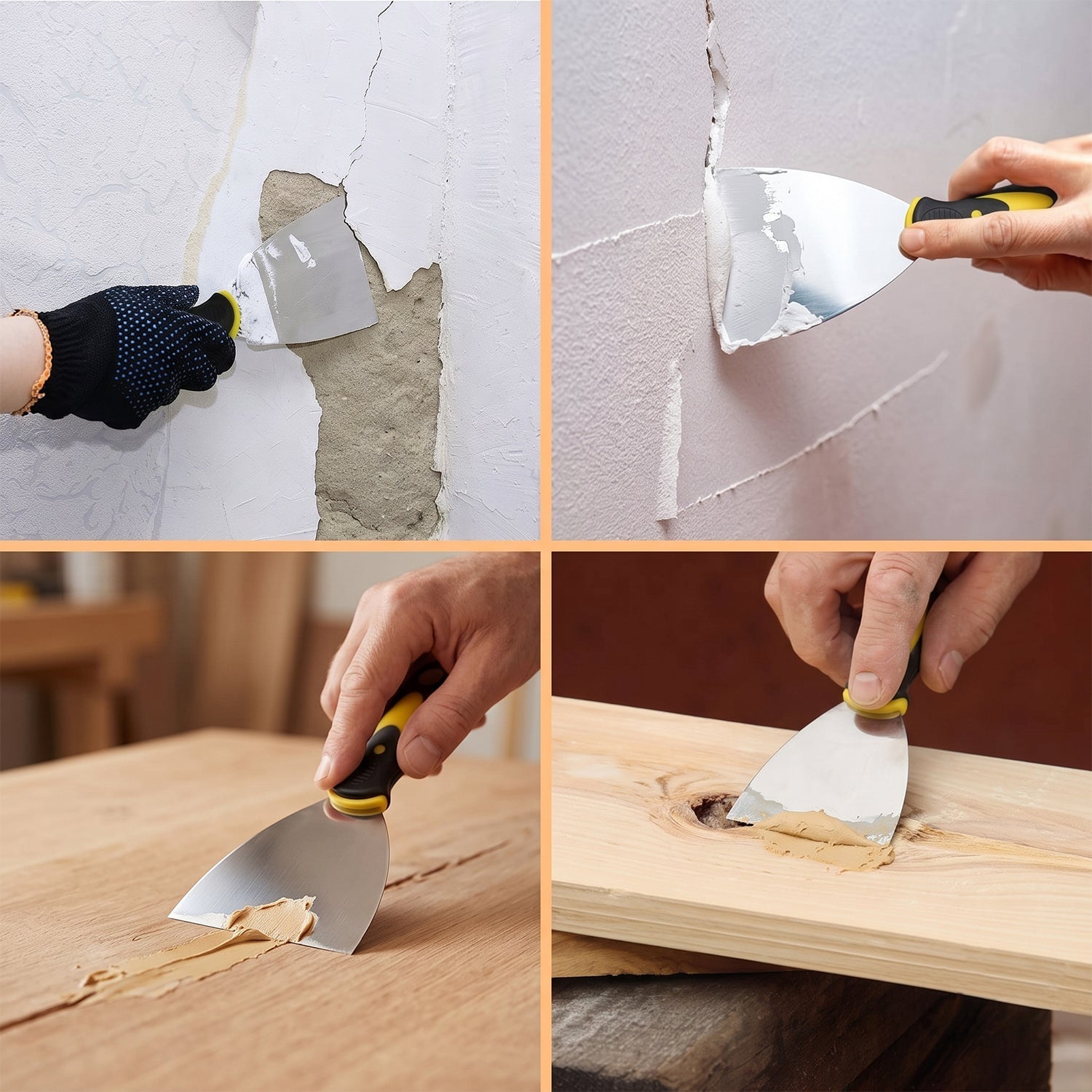 Stainless Steel Putty Scraper 145 Mm Flexible Blade Wall Filler (1 Pc)