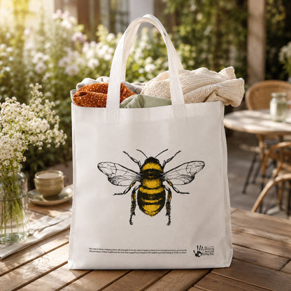 Multipurpose Carry Hand Bag With Bee Print (1 Pc)