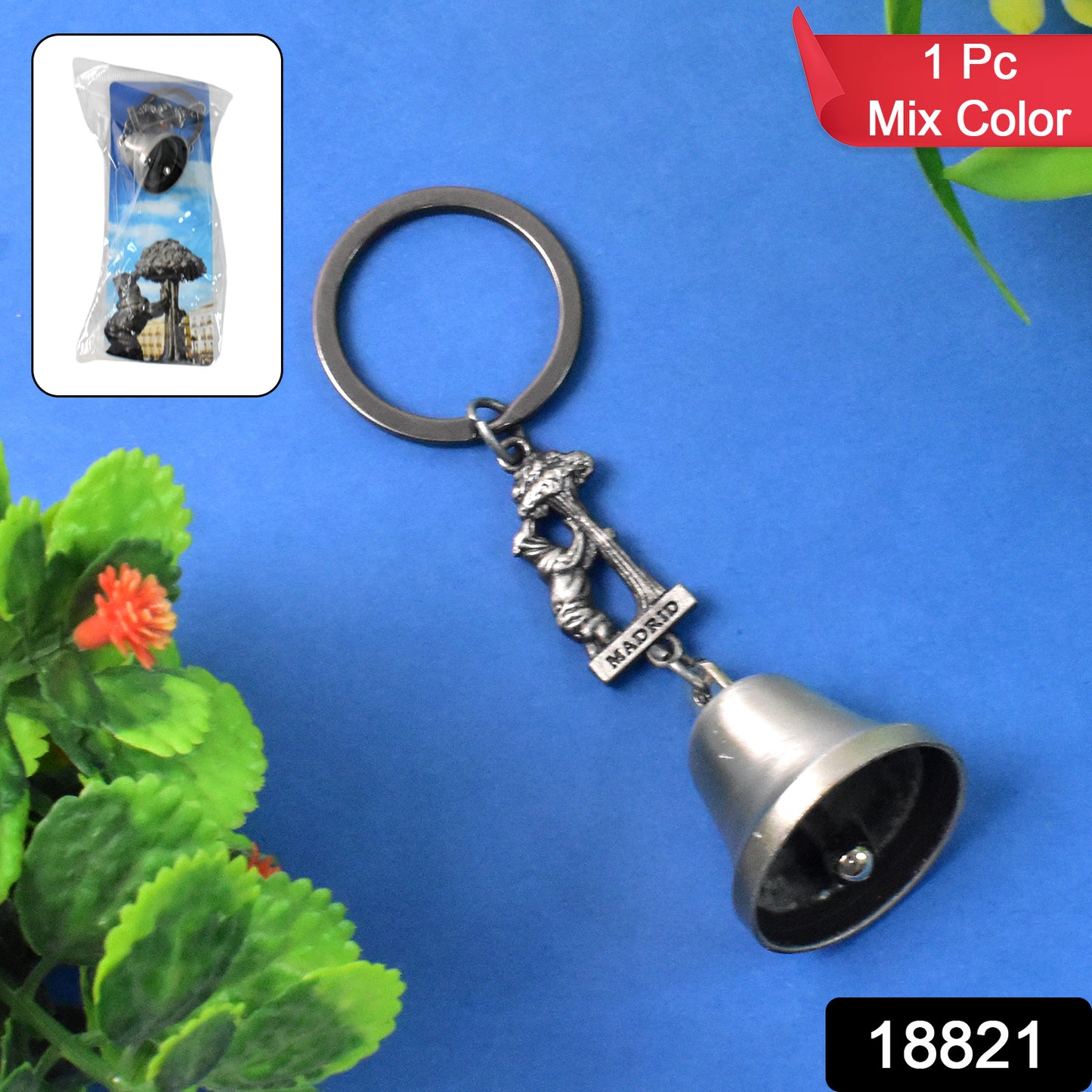 Metal Small Temple Bell Keychain Motorcycle Bell Keychain (1 Pc  Mix Color)