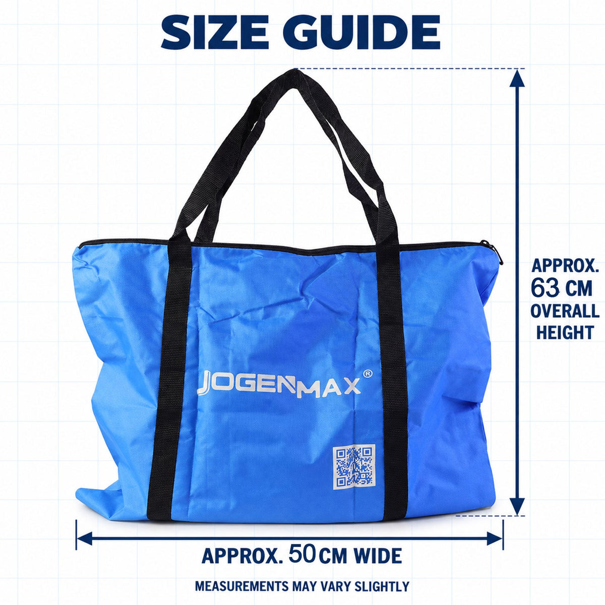 Wukusy multipurpose zipper carry bag with webbing handles, 50x63 cm, used for storage and organization.