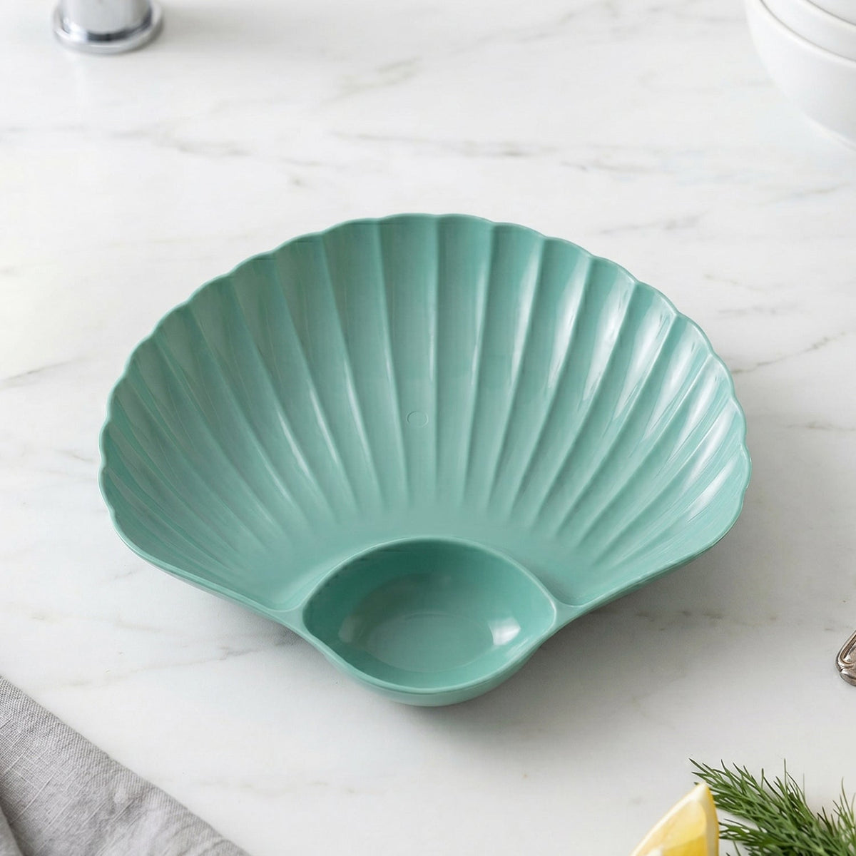 Shell Shaped Snack Serving Plate Tray  Stylish  Reusable