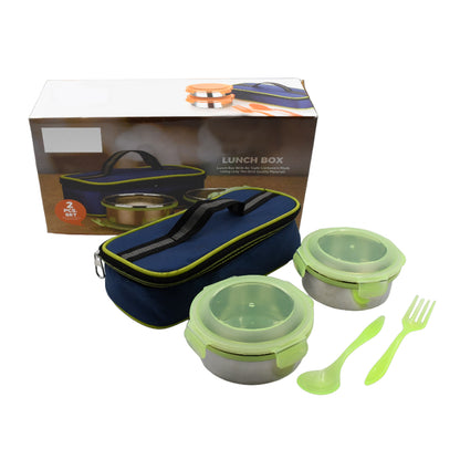 Wukusy stainless steel leak-proof multi-compartment lunch box with three sections, ideal for office, school, and travel.