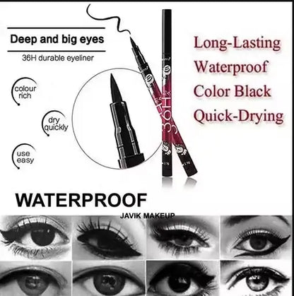 Face Powder Eyeshadow Brush Set with Blender Sponge Puff & Eyeliner Pencil