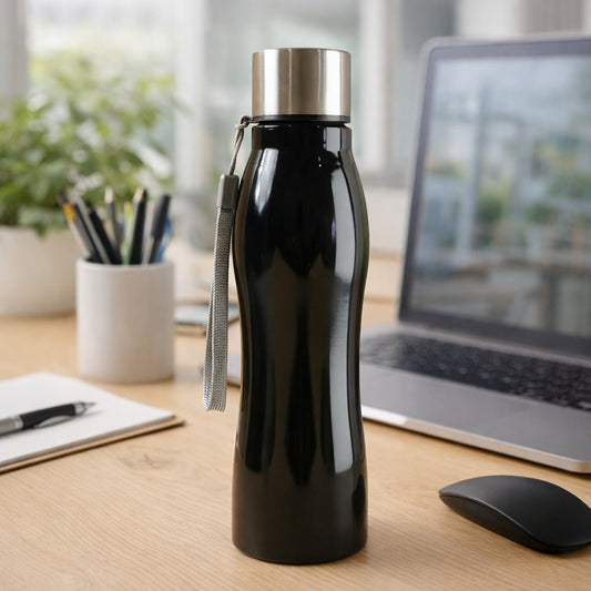 Stainless Steel Water Bottle With Carry Strap 600 Ml