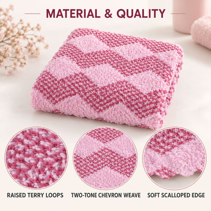 Women Soft Cotton Handkerchiefs Rumal Chevron Pattern (12 Pc Set 25x25 Cm)