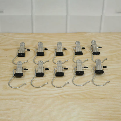 Metal Pants Trouser Clip Holder Hangers With Hooks For Wardrobe Storage (10 Pc)