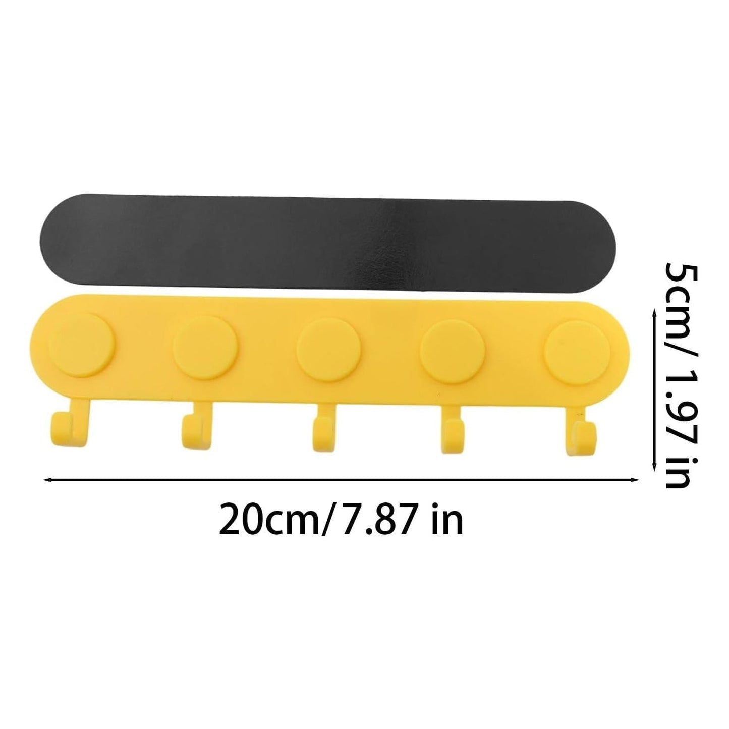 Self-adhesive Plastic 5-hook Wall Hanger For Home Storage And Organisation (1 Pc)