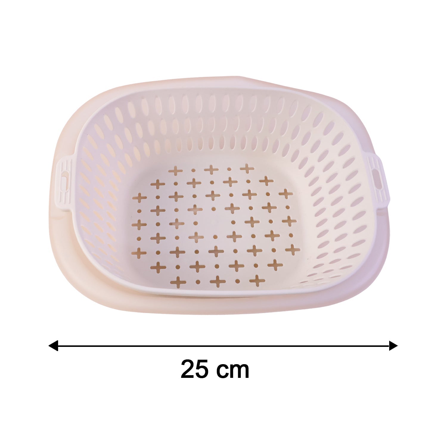 2 In 1 Plastic Double Drain Basket Strainer Washing Bowl Colander (2 Pc Set)