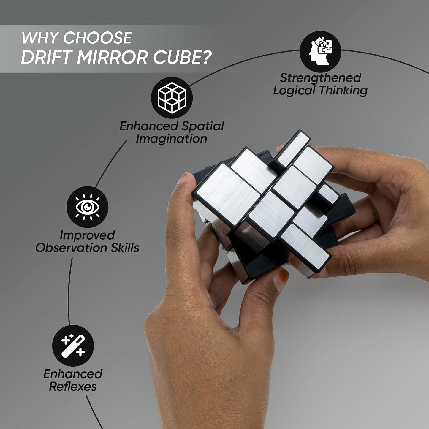 Mirror Cube  3x3 Puzzle Cube With Reflective Silver Surfaces