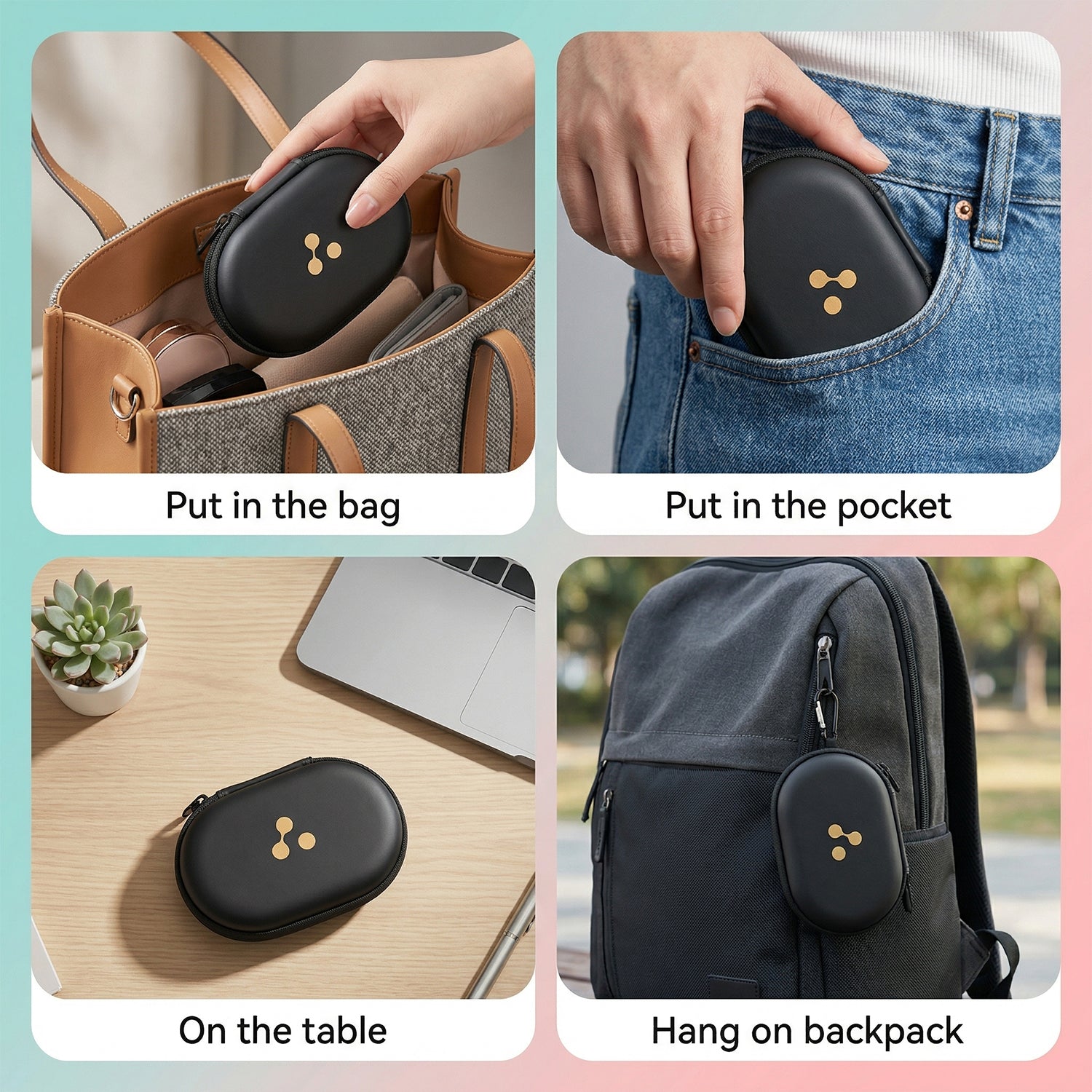 Wukusy wireless earbuds case with durable hard shell protection, compact and sturdy design for safe storage.