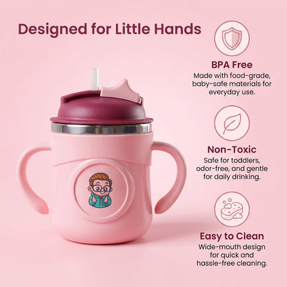 Apex Rio Sipper Cup 250 Ml Kids Straw Bottle With Twin Handles (1 Pc)