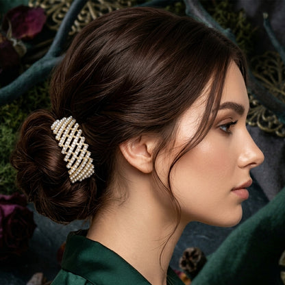 Premium Pearl Studded Metal Hair Claw Clip (1 Pc)