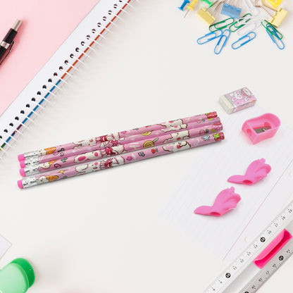 4298 Stationery Kit For Kids - Stationery Set Includes Wooden Pencil Sharpener Pencil And Eraser Set Small Diary School Supply Set Birthday Return Gift For Kids Boys Girls (9 Pc Set)