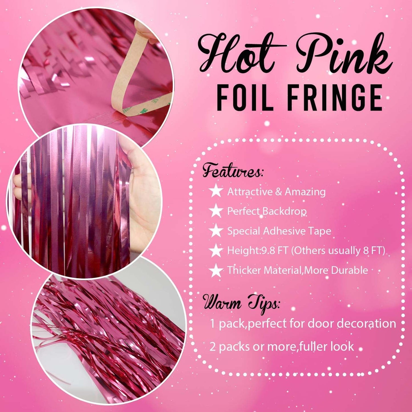 Decorative Foil Fringe Curtain For Birthday  Party Decoration