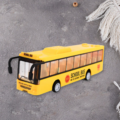 Inertia Bus Toys  High Simulation Yellow Fine Details Mini Bus Model Car Toys Prizes For Gift Collections
