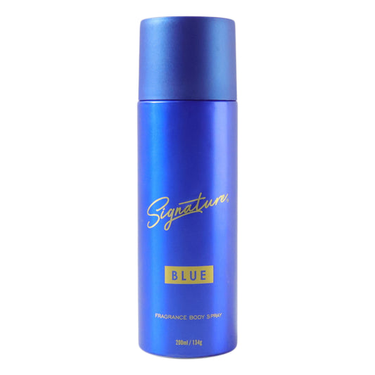 Wukusy Signature Premium Blue fragrance body spray 200ml with sleek blue bottle and elegant design.