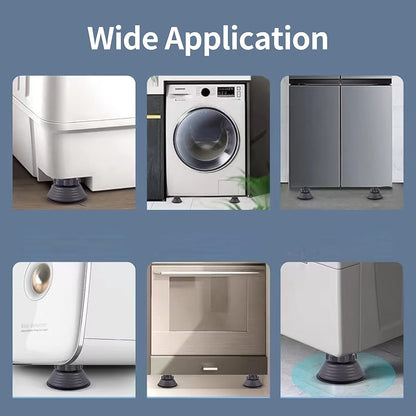 Set of four Wukusy adjustable multipurpose antivibration pads for home appliances on a kitchen countertop.