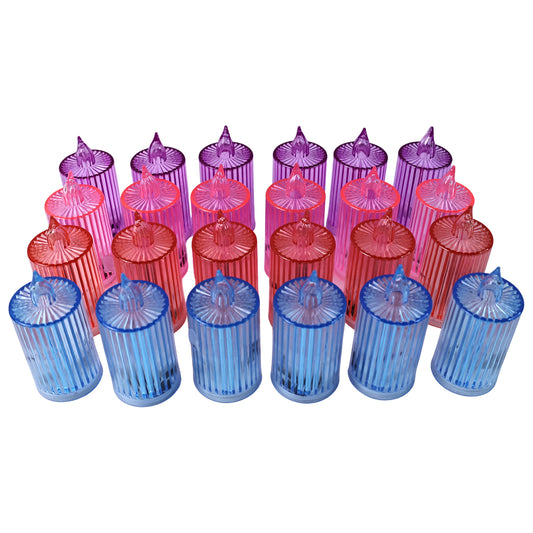 Decorative Flameless Electronic Led Candle Light Set (24 Pc)