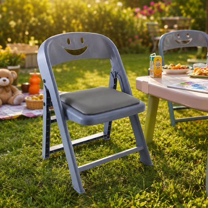 Portable Plastic Foldable Kids Chair With Cushion For Home Study Seating (1 Pc)