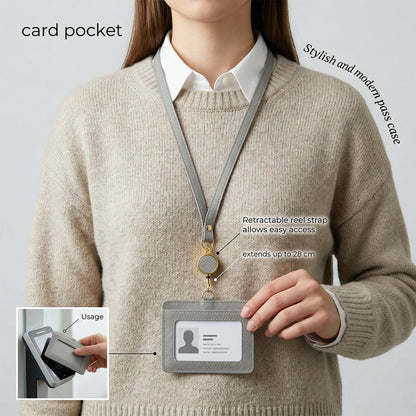 Premium Id Card Holder With Adjustable Neck Strap (1 Pc)