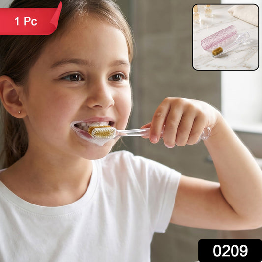 Portable 2-in-1 Manual Toothbrush With Protective Travel Storage Case (1 Piece)