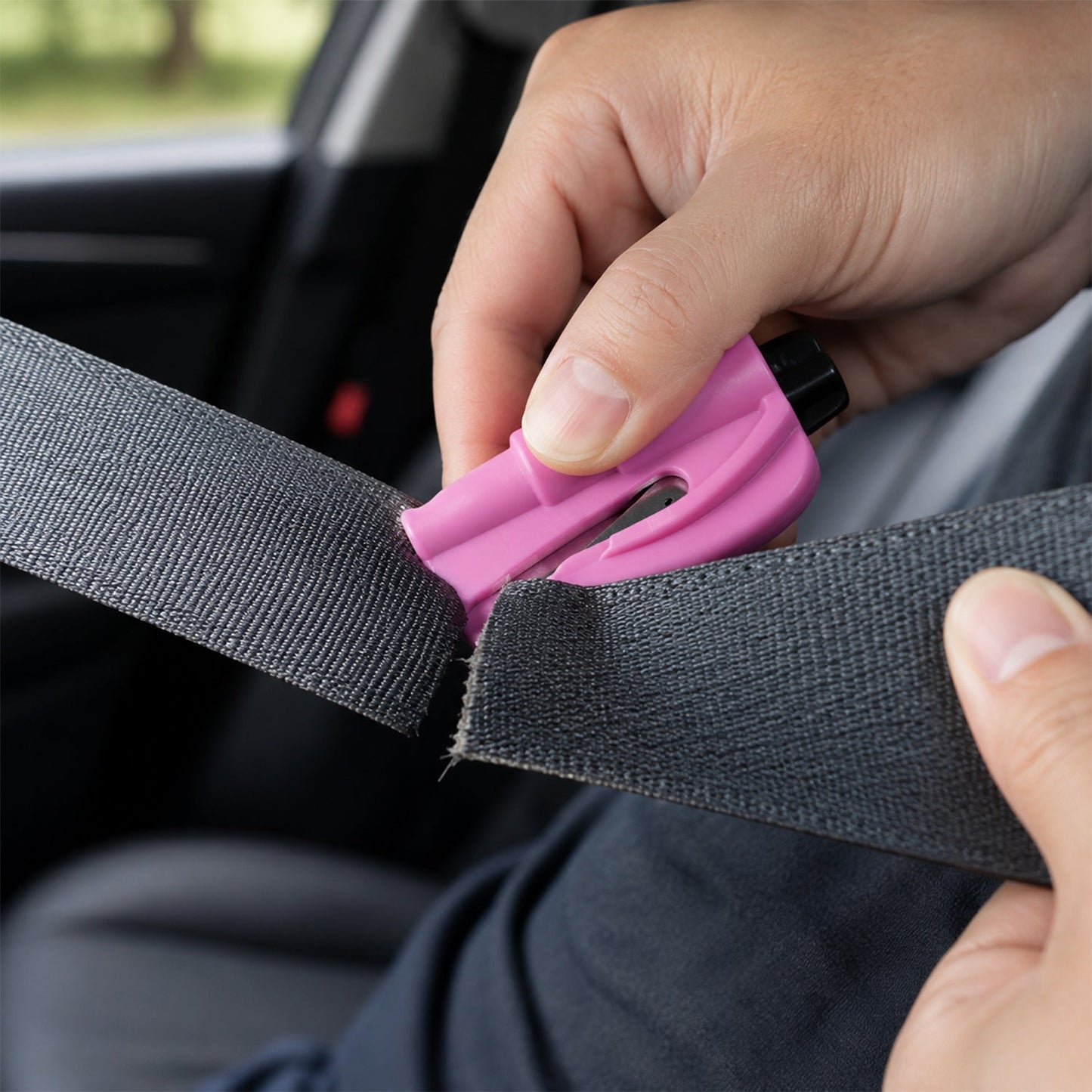 Wukusy keychain car window glass breaker and seat belt cutter tool with compact design for emergency safety.