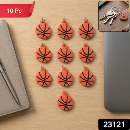 Basketball Design Bag Charm Keychain Set (10 Pc)