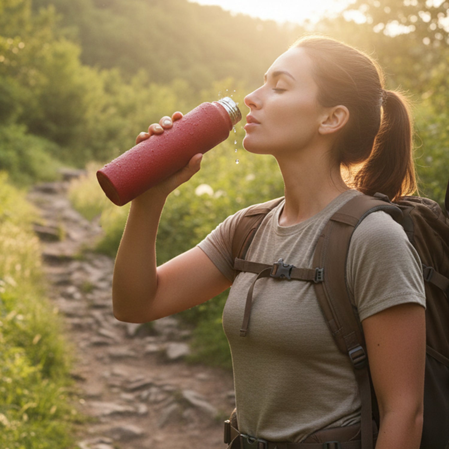 Red Alpha Pro Classic Stainless Steel Water Bottle 1000 Ml Red Color