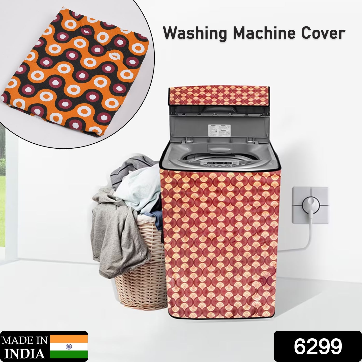 Wukusy waterproof washing machine cover in size 80x60x60 cm, designed for home improvement to protect appliances from dust and moisture.