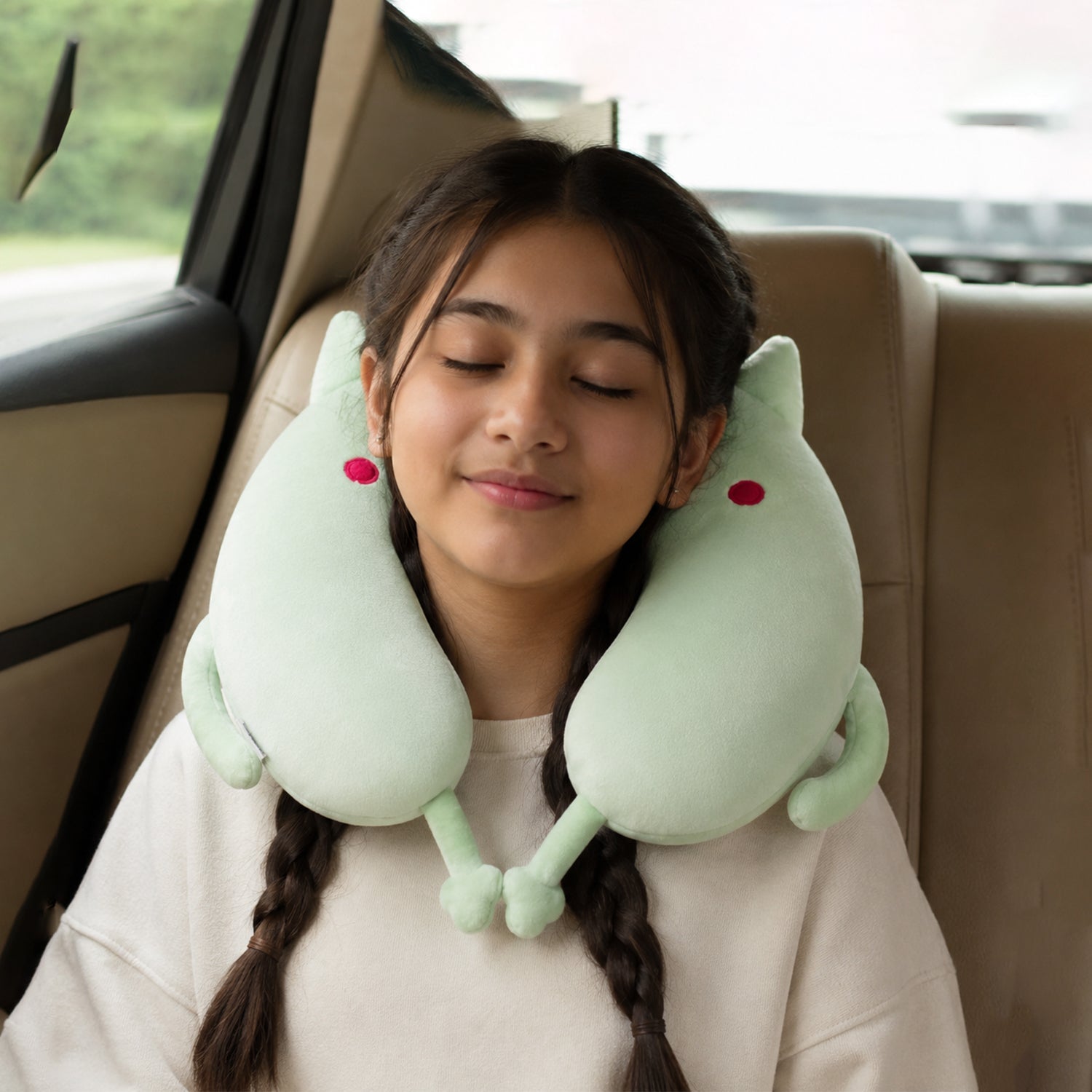 Mix Design Travel Neck Pillow U Shape Soft Head Support Cushion (1 Pc)