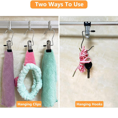 Metal Pants Trouser Clip Holder Hangers With Hooks For Wardrobe Storage (10 Pc)