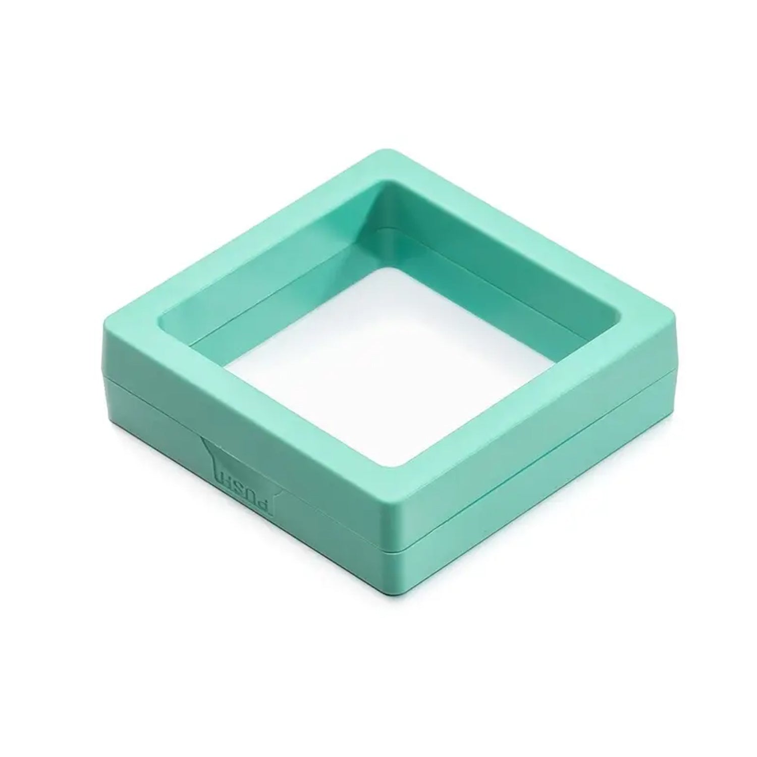 Transparent jewelry display box from Wukusy, measuring 9x9 cm, showcasing a clear, compact container for organizing jewelry.
