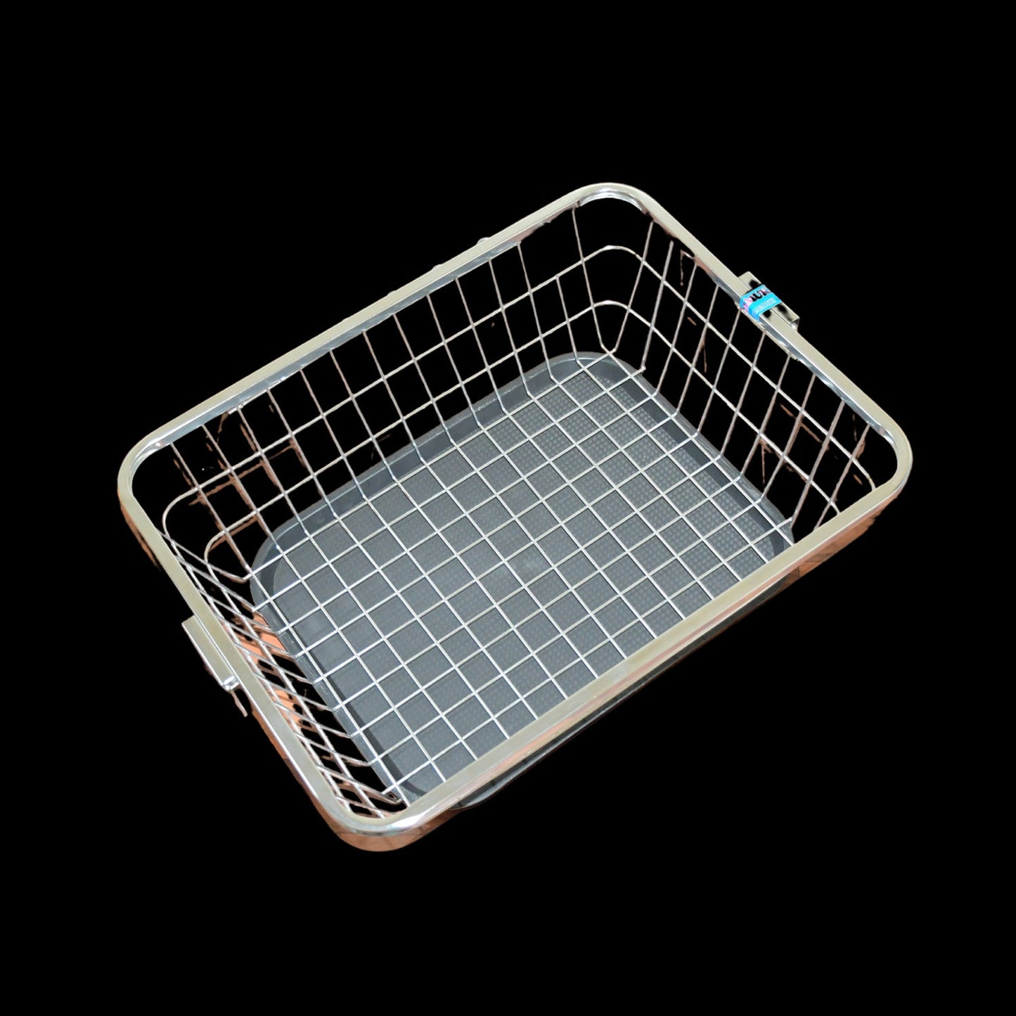 Stainless steel dish drainer rack with drip tray and utensil drying stand, Wukusy home kitchen plate and utensil drying basket.