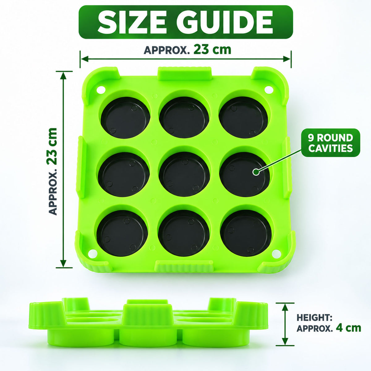 Wukusy 9-cavity cutlet and aloo tikki maker mould with removable base inserts