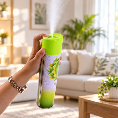 Wukusy Lemon Burst room freshener aerosol spray, 224 ml can for home and office use