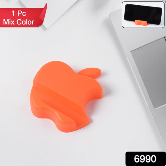 Colorful apple-shaped plastic mobile phone holder by Wukusy, featuring a bright, playful design for holding smartphones.