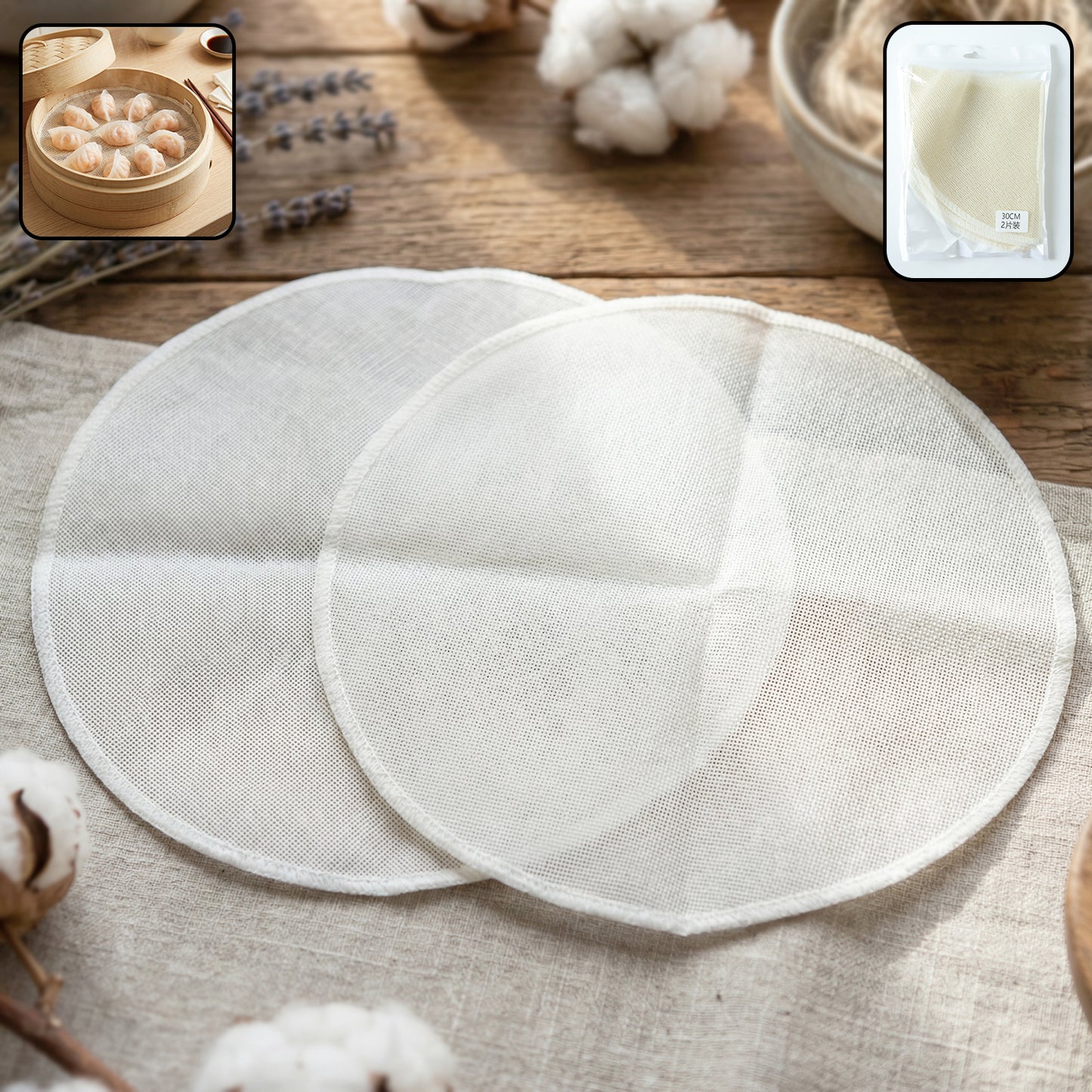 Reusable Cotton Steam Cloth (2 Pc 30 Cm)