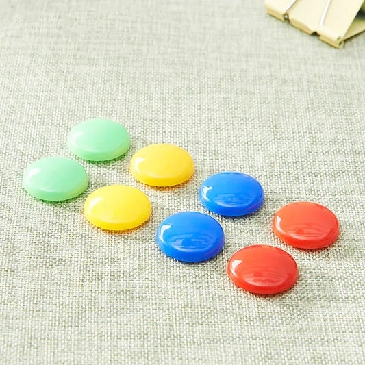 Set of 10 round magnetic buttons by Wukusy, durable magnetic toy set for children, ideal for experiments and home improvement projects.