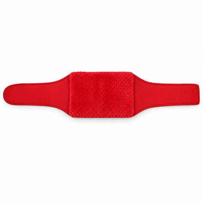 Wukusy soft plush adjustable waist warmer belt with pocket for comfortable indoor wear, shown in a cozy, plush fabric design.