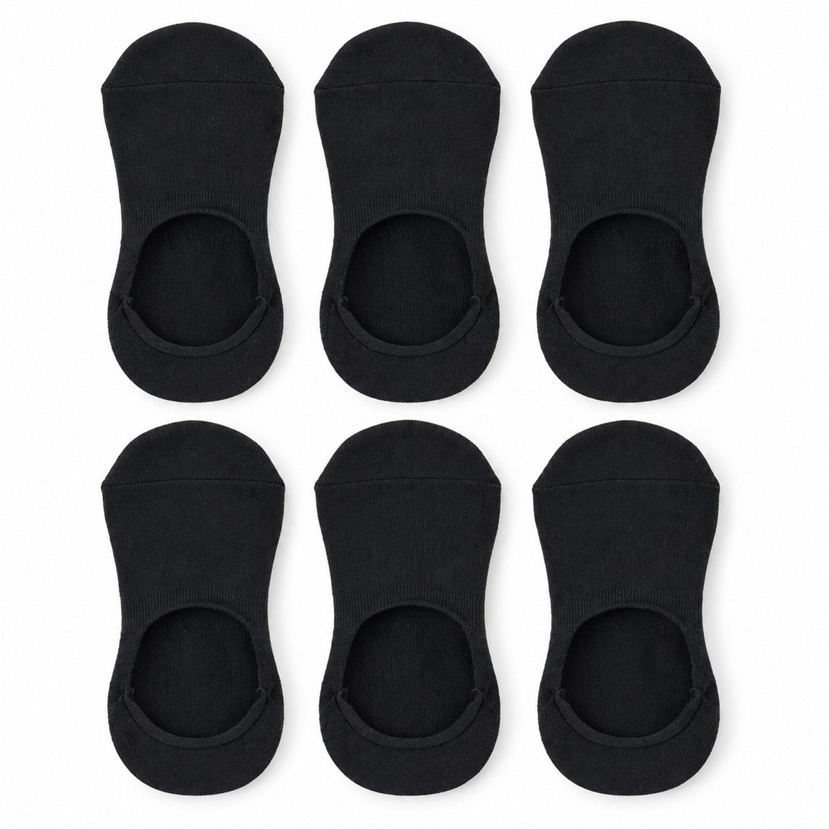 Set of three Wukusy invisible low cut loafer socks, comfortable for everyday wear, shown in white, beige, and black colors.