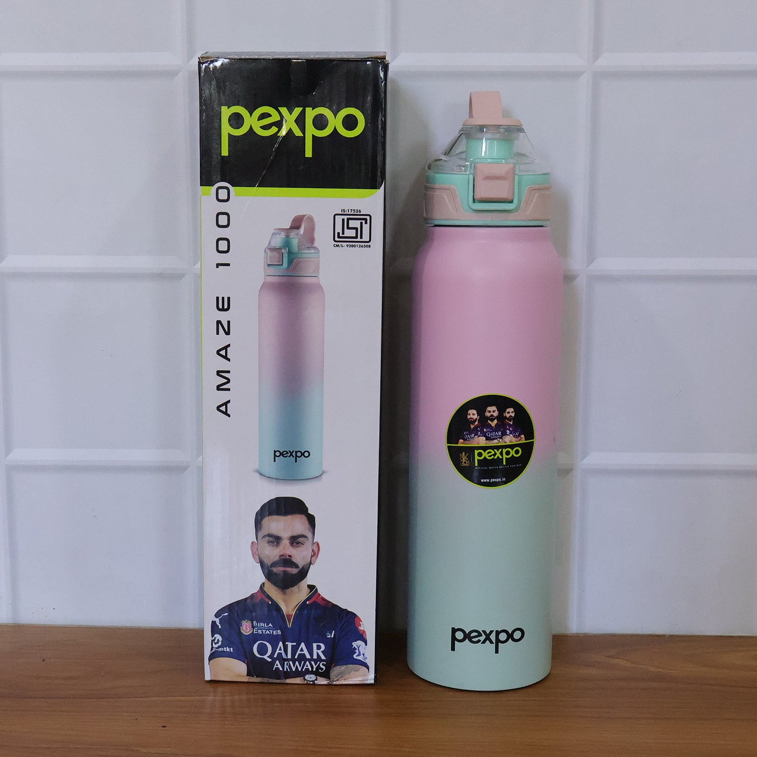 Pexpo Amaze Hot  Cold Insulated Stainless Steel Water Bottle - 1000 Ml