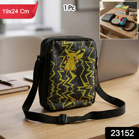 Kids Cartoon Print Lunch Bag With Adjustable Strap (1 Pc 19x24 Cm)