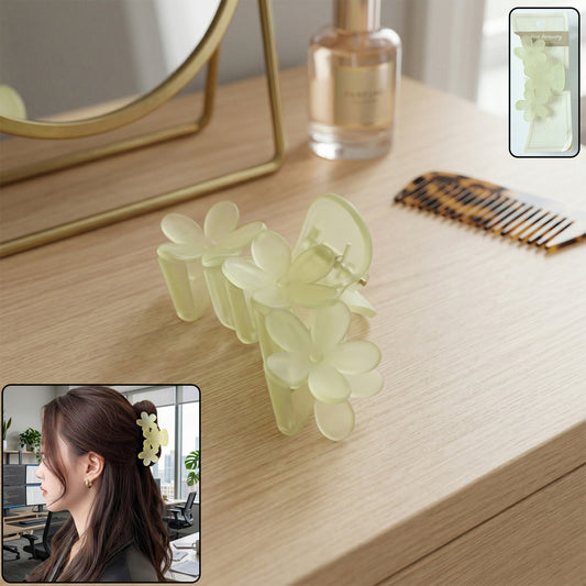 Luxury Leaf Design Pearl Hair Claw Clip For Women (1 Pc)